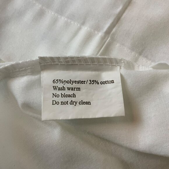 His & Hers Embroidered Queen Size Pillowcases Pair White Cotton Poly Blend - Picture 7 of 7